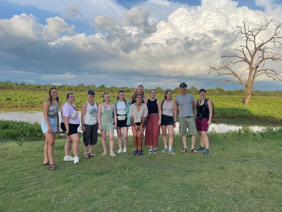 foreign group in the udawalawe national park safari